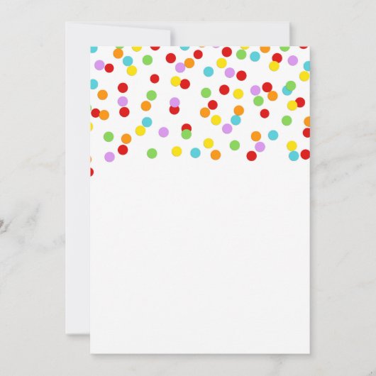 Rainbow Confetti Babydusche Einladung (Vorderseite)