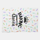 Rainbow Confetti Backen Königin lustigen Slogan Geschirrtuch (Horizontal)