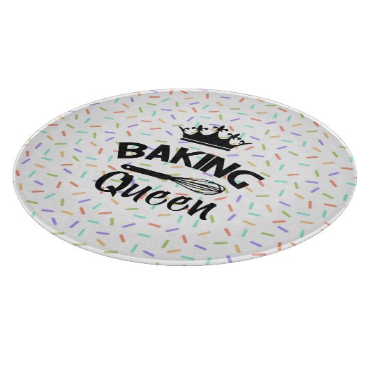Rainbow Confetti Backen Königin lustigen Slogan Schneidebrett (Ecke)