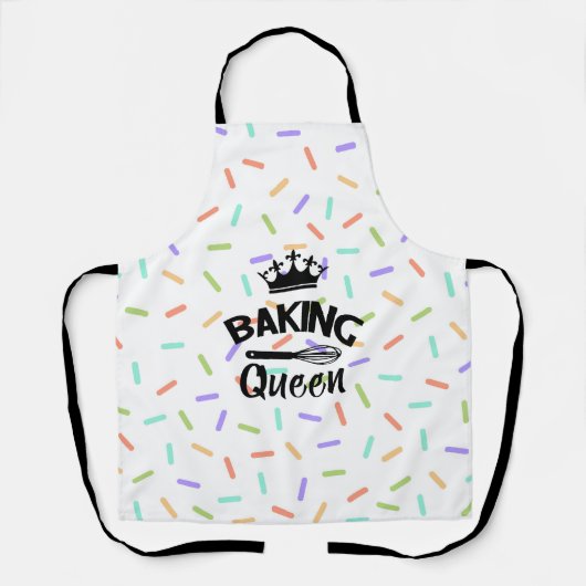 Rainbow Confetti Backen Königin lustigen Slogan Schürze (Vorderseite)