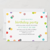 Rainbow Confetti Birthday Invite Einladung (Vorderseite)