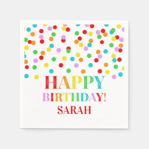 Rainbow Confetti Birthday Party Serviette