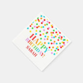 Rainbow Confetti Birthday Party Serviette (Ecke)