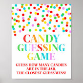 Rainbow Confetti Candy Guessing Game Sign Poster (Vorne)