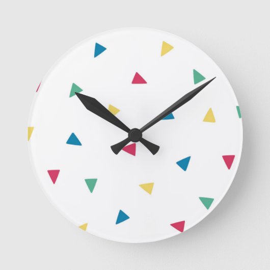 Rainbow Confetti Clock Runde Wanduhr (Vorderseite)
