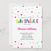 Rainbow Confetti Colorful Baby Sprinkle Dusche Einladung (Vorderseite)