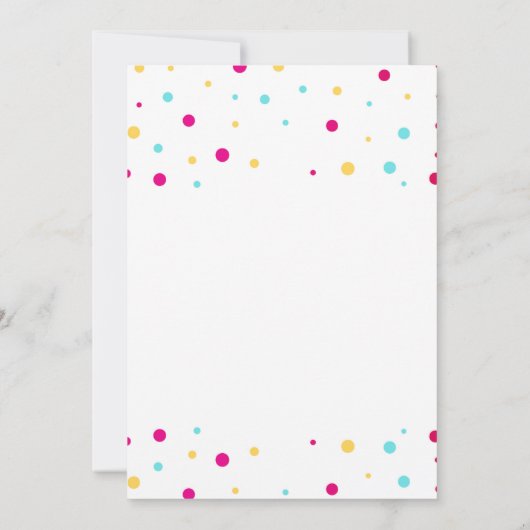 Rainbow Confetti Colorful Baby Sprinkle Dusche Einladung (Rückseite)