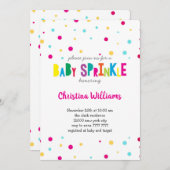 Rainbow Confetti Colorful Baby Sprinkle Dusche Einladung (Vorne/Hinten)