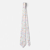 Rainbow Confetti Dots Krawatte Wasserfarbmuster (Vorderseite)
