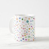 Rainbow Confetti Dots Tasse Wasserfarbmuster (Vorderseite Links)
