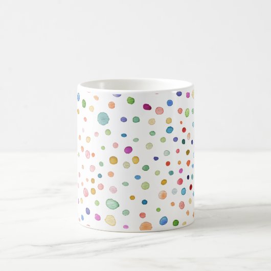 Rainbow Confetti Dots Tasse Wasserfarbmuster (Mittel)