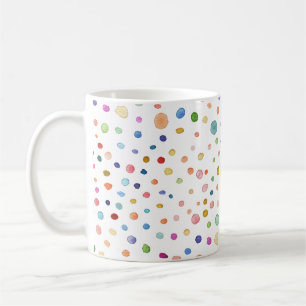 Rainbow Confetti Dots Tasse Wasserfarbmuster