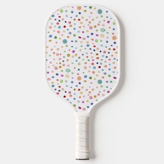 Rainbow Confetti Dots Wassercolor Pickleball Paddl Schläger (Vorderseite)