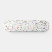 Rainbow Confetti Dots Wasserfarbe Patt Skateboard (Horizontal)