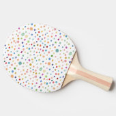 Rainbow Confetti Dots Wasserfarbe Ping Pong Paddle Tischtennis Schläger (Seitenansicht)