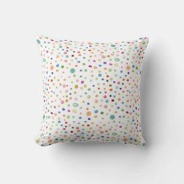 Rainbow Confetti Dots Watercolor Throw Kissen