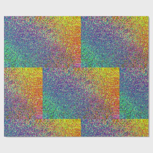 Rainbow Confetti Effect Wrapping Paper Geschenkpapier (Flach)