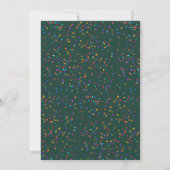 Rainbow Confetti Emerald Green Wedding Einladung (Rückseite)