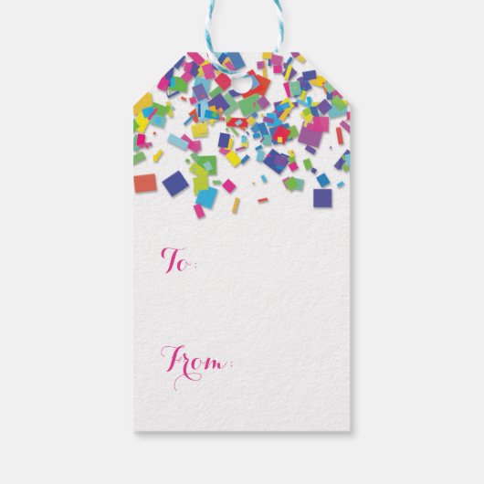 Rainbow Confetti | Geschenkmarke Geschenkanhänger (Rückseite)
