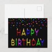 Rainbow Confetti Happy Birthday Candles Postkarte (Vorne/Hinten)