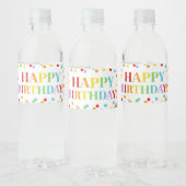 Rainbow Confetti Happy Birthday Water Flasche Labe Wasserflaschenetikett (Flaschen)