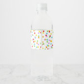 Rainbow Confetti Happy Birthday Water Flasche Labe Wasserflaschenetikett (Rückseite)