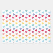 Rainbow Confetti Hearts Valentinstag Geschenkpapier Set (Vorderseite 3)