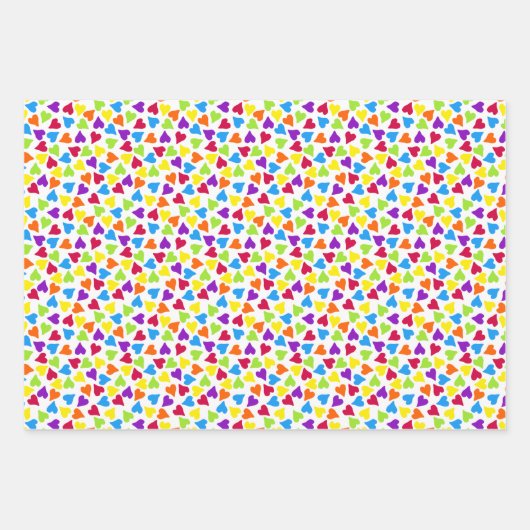 Rainbow Confetti Herzname Geschenkpapier Set (Vorderseite 2)