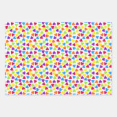 Rainbow Confetti Herzname Geschenkpapier Set (Vorderseite)
