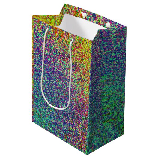 Rainbow Confetti Mittlere Geschenktüte (Vorderseite Schrägansicht)