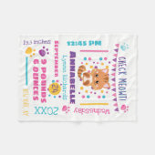 Rainbow Confetti Niedlich Kitty Cat Baby Birth Sta Fleecedecke (Vorderseite (Horizontal))