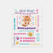 Rainbow Confetti Niedlich Kitty Cat Baby Birth Sta Fleecedecke (Vorderseite)