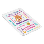 Rainbow Confetti Niedlich Kitty Cat Baby Birth Sta Magnet (Rechte Seite)