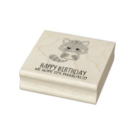 Rainbow Confetti Niedlich Kitty Cat Happy Birthday Gummistempel