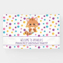 Rainbow Confetti Niedlich Kitty Geburtstagsparty W Banner