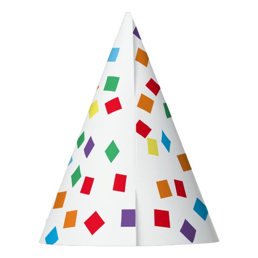 Rainbow Confetti Party Hat Partyhütchen (Rückseite)
