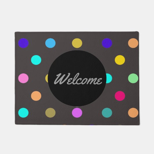 Rainbow Confetti polka dot door matte (Vorderseite)