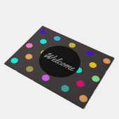 Rainbow Confetti polka dot door matte (Schrägansicht)
