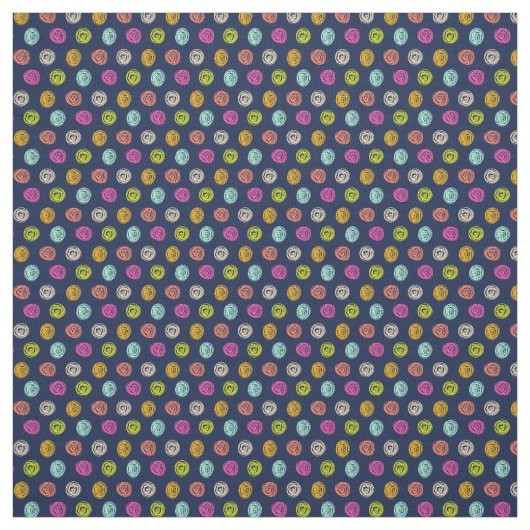 Rainbow Confetti Polka Dot Party on Navy Stoff (Muster)