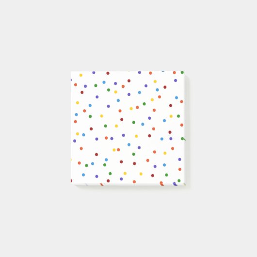 Rainbow Confetti Polka Dot Post-it Klebezettel (Vorderseite)