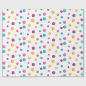 Rainbow Confetti Polka Dots Geburtstagsparty Geschenkpapier (Flach)