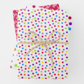 Rainbow Confetti Polka Dots Name Birthday Geschenkpapier Set (Beispiel)