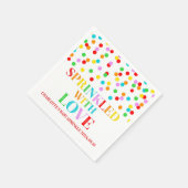 Rainbow Confetti Sprinkler mit Liebe Baby Sprinkle Serviette (Ecke)