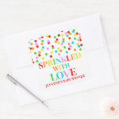 Rainbow Confetti Sprinkler mit Liebe Individuelle  Quadratischer Aufkleber (Umschlag)