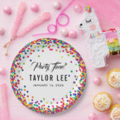 Rainbow Confetti Sprinkles Geburtstagsparty Dekora Pappteller (Party)
