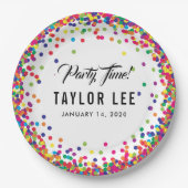 Rainbow Confetti Sprinkles Geburtstagsparty Dekora Pappteller (Vorderseite)
