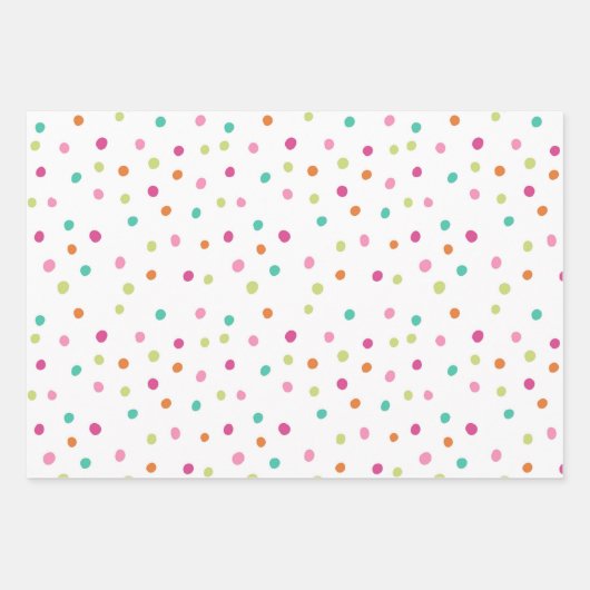 Rainbow Confetti Streifen farbenfrohe Retro Geschenkpapier Set (Vorderseite 3)