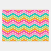 Rainbow Confetti Streifen farbenfrohe Retro Geschenkpapier Set (Vorderseite 2)