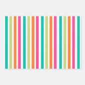 Rainbow Confetti Streifen farbenfrohe Retro Geschenkpapier Set (Vorderseite)