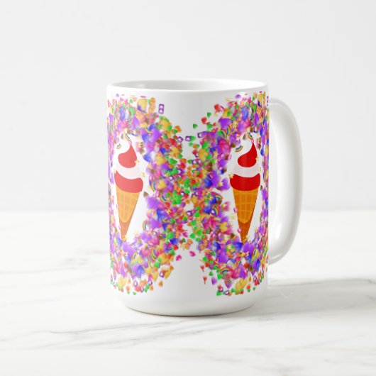 Rainbow Confetti Swirl Ice Cream Kaffeetasse (VorderseiteRechts)